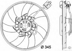 Вентилятор охлаждения двигателя, слева OPEL INSIGNIA,INSIGNIA Sports Tourer,INSIGNIA седан SAAB 9-5 (YS3G)