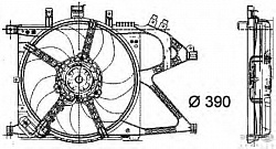 Вентилятор охлаждения двигателя OPEL CORSA C