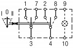 Выключатель (8 пол, вар.осн. I->0<-II, без ламп)