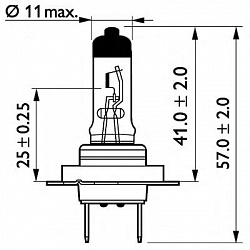 Лампа H7 24V- 70W (PX26d) (вибростойкая с увеличенным сроком службы) MasterLife