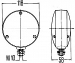 Фонарь указателя поворота, с проводом, без лампы накала, сзади, слева, справа, боковая навеска, спереди, P21W, с поворотником