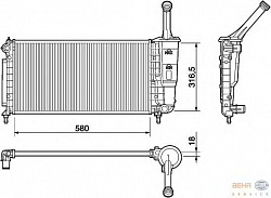 Радиатор охлаждения двигателя FIAT IDEA LANCIA YPSILON (843)