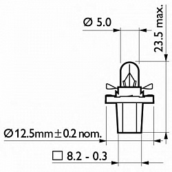 BAX 12V-1,2W (BAX8,5d/2) Black