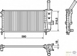 Радиатор охлаждения двигателя FIAT PUNTO (188),PUNTO Van (188AX)