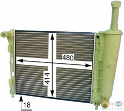 Радиатор охлаждения двигателя FIAT 500,500 C FORD KA