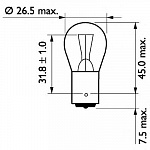 Лампа P21W 24V-21W (BA15s) (вибростойкая с увеличенным сроком службы) MasterLife