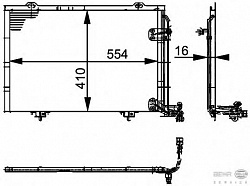 Конденсатор, кондиционер, без осушителя MERCEDES-BENZ (W202),(S202),CLK (C208),CLK кабрио (A208)(W210),(S210),SLK (R170)