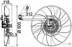 Вентилятор охлаждения двигателя LAND ROVER DISCOVERY III (TAA),RANGE ROVER III (LM),RANGE ROVER SPORT (LS)