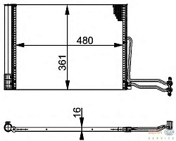 Конденсатор, кондиционер, с осушителем MINI (R50, R53)