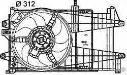 Вентилятор охлаждения двигателя FIAT IDEA,PUNTO (188),PUNTO Van (188AX) LANCIA YPSILON (843)