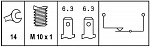 Выключатель стоп-сигнала CITROEN AX (ZA-_),SAXO (S0, S1) PEUGEOT 106 I (1A, 1C),106 II (1),205 I (741A/C),205 I кабрио (741B, 20D),205 II (20A/C)