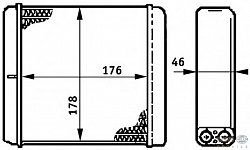 Радиатор печки OPEL CALIBRA A (85_),VECTRA A (86_, 87_),VECTRA A Хэтчбек (88_, 89_)