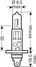 H1 12V- 55W (P14,5s) (увеличенный срок службы) Ultra Life (блистер 2шт.)