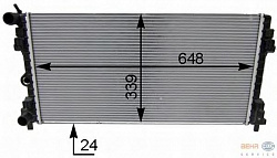 Радиатор охлаждения двигателя AUDI A1 (8X1, 8XF),A1 Sportback (8XA, 8XK) SEAT IBIZA V (6J5),IBIZA V SPORTCOUPE (6J1),IBIZA V ST (6J8) SKODA FABIA,RAPID (NH1),RAPID Spaceback (NH3),ROOMSTER (5J),ROOMSTER Praktik (5J) VW POLO (6R, 6C)