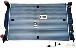 Радиатор охлаждения двигателя AUDI A4 (8E2, B6),A4 (8EC, B7),A4 Avant (8E5, B6),A4 Avant (8ED, B7),A4 кабрио (8H7, B6, 8HE, B7),A6 (4B, C5),A6 Avant (4B, C5) SEAT EXEO (3R2),EXEO ST (3R5)