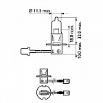 H3 12V- 55W (PK22s) (+30% света) Vision (Premium) блистер (1шт.)