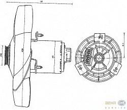 Вентилятор охлаждения двигателя VW PASSAT (3A2, 35I),PASSAT Variant (3A5, 35I),TRANSPORTER IV бортовой (70XD),TRANSPORTER IV автобус (70XB, 70XC, 7DB, 7DW),TRANSPORTER IV фургон (70XA)