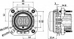 Модуль дальнего света D90 мм. LED с поворотником и блоком управления