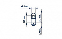 Лампа T4W 24V-4W (BA9s) (вибростойкая) HD