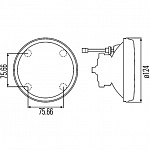 D120мм Оптический элемент (белый) дальнего света (H3/T4W)