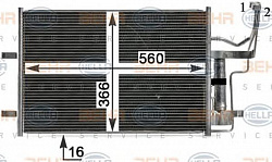 Конденсатор кондиционера, длина 599 mm