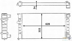 Радиатор охлаждения двигателя VW GOLF III (1H1),GOLF III Cabriolet (1E7),GOLF III Variant (1H5),GOLF IV Cabriolet (1E7),VENTO (1H2)