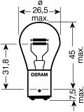 Лампа P21/5W 24V-21/5W (BАY15d) (вибростойкая с увеличенным сроком службы) Truckstar Pro