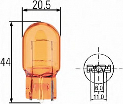 WY21W 12V-21W (W3X16d)