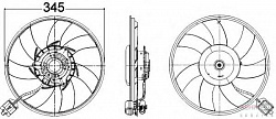 Вентилятор охлаждения двигателя, справа OPEL INSIGNIA,INSIGNIA Sports Tourer,INSIGNIA седан