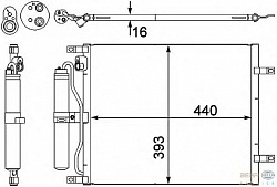 Конденсатор, кондиционер, с осушителем NISSAN MICRA III (K12),NOTE (E11)