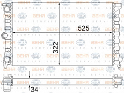 Радиатор охлаждения двигателя VW PASSAT (32B),PASSAT Variant (32B),PASSAT седан (32B),SANTANA (32B)