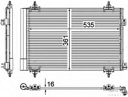 Конденсатор, кондиционер, с осушителем CITROEN C4 Picasso I (UD_),DS4 PEUGEOT 308 CC,308 SW,5008