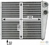 Радиатор печки AUDI A3 (8P_),TT (8J3),TT Roadster (8J9) SEAT ALHAMBRA (710),ALTEA (5P1),ALTEA XL (5P5, 5P8),LEON (1P1),TOLEDO III (5P2) SKODA OCTAVIA (1Z3,1Z5),SUPERB (3T4) VW 