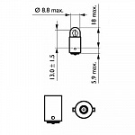 T2W 12V-2W (BA9s)