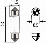 Лампа C5W 24V-5W (SV8,5)