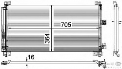 Конденсатор, кондиционер, с осушителем CITROEN C5 III (RD_),C5 III Break (TD_),C6 (TD_) PEUGEOT 407 купе (6C_),508