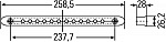 Стоп-сигнал в спойлер и д/скрыт.монт. (с/д 12LED-24V) в/винт (258,5x28x26,2мм) сер/красн.