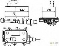 Радиатор АКПП (масляный) BMW 5 (E60, E61), 6 (E63, E64), 7 (E65, E66, E67),X3 (E83)