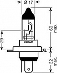 Лампа H4 24V- 75/70W (P43t)