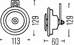 Звук. сигнал 12V B36 (72W, 335 Hz, 116dB) гальван. с тефл.упл