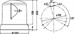 Проблесковый маячок, KL 8000 (H1) синий 12V