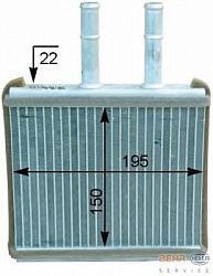Радиатор печки CHEVROLET AVEO Хэтчбек (T250, T255),AVEO седан (T250, T255),KALOS,KALOS седан DAEWOO KALOS (KLAS),