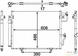 Конденсатор, кондиционер, с осушителем MITSUBISHI PAJERO CLASSIC (V2_W),PAJERO III Canvas Top (V6_W, V7_W)