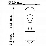 Лампа WBT5 24V-1,2W (W2x4.6d)