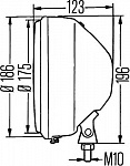 External Фара дополнительная (H4; d186; с габаритом; серебряный корпус)