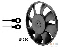 Вентилятор охлаждения двигателя AUDI 100 (4A, C4),100 Avant (4A, C4),80 (8C, B4),80 Avant (8C, B4),A6 (4A, C4),A6 Avant (4A, C4),CABRIOLET (8G7, B4),COUPE (89, 8B)