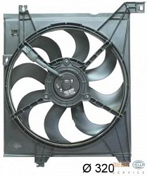 Вентилятор охлаждения двигателя KIA CERATO (LD),SPECTRA седан (LD)