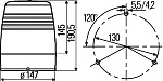 Проблесковый маячок, KL JuniorPlus F (H1) синий 12V