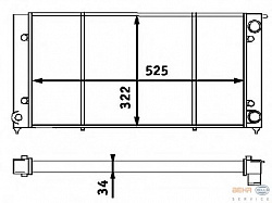 Радиатор VW GOLF 2 1.6 D/1.8 МКПП/-AC