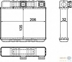 Радиатор печки BMW X3/E46 1.6/1.8/2.0/2.3/2.8/3,0 D/АКПП/+/-AC